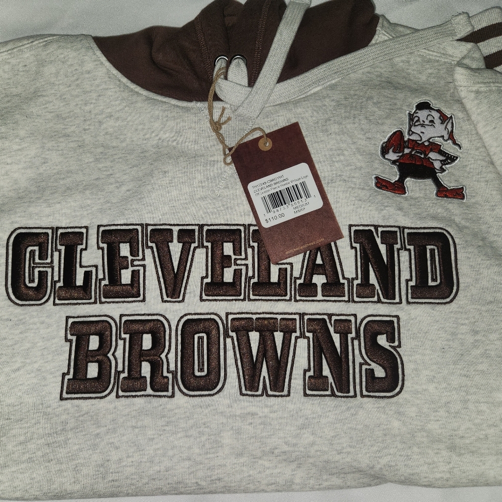 Mitchell & Ness Gray and Brown Cleveland Browns Sweater